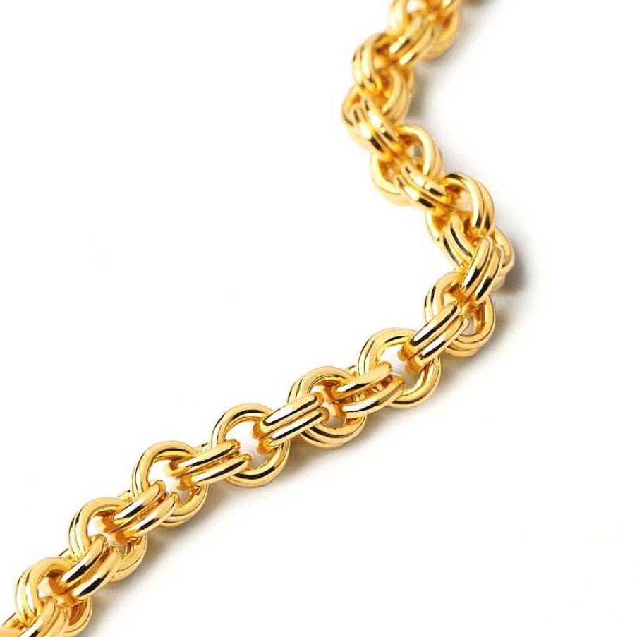 Bracelets Zales | Pdpaola™ At Zales 4.0Mm Solid Rolo Chain Bracelet In Sterling Silver With 18K Gold Plate – 7.68"