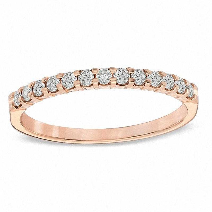 Rings Zales | 1/4 Ct. T.W. Diamond Band In 14K Rose Gold