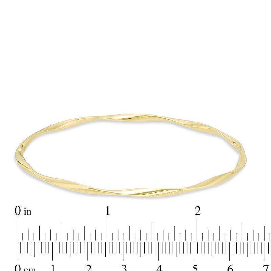 Bracelets Zales | Polished Twist Bangle In 14K Gold - 8.0"