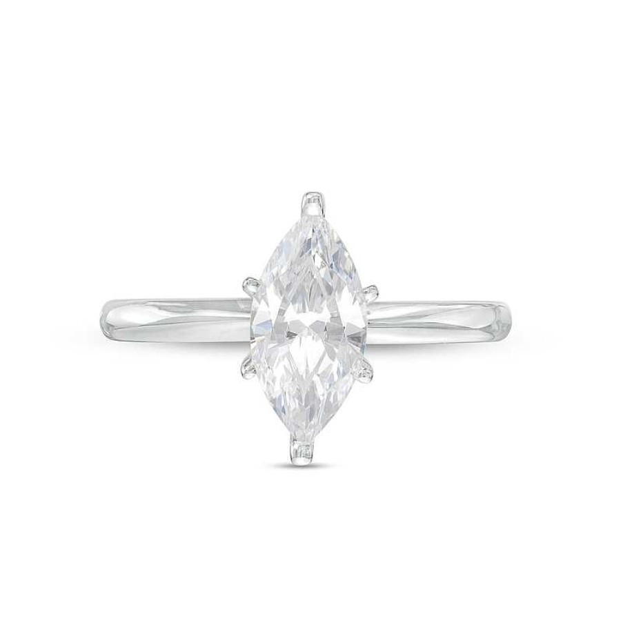 Rings Zales | 1-1/2 Ct. Certified Marquise Lab-Created Diamond Solitaire Engagement Ring In 14K White Gold (F/Vs2)