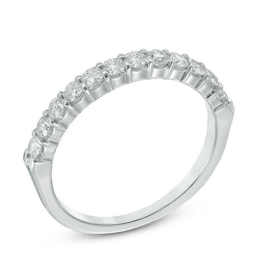 Rings Zales | Ladies' 1/2 Ct. T.W. Certified Diamond Band In 14K White Gold (I/Si2)