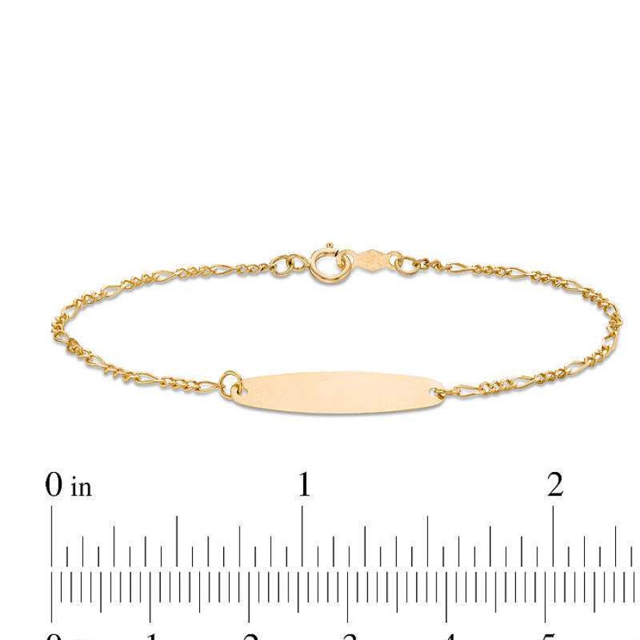 Bracelets Zales | Child'S Oval Id Bracelet In 14K Gold - 6"