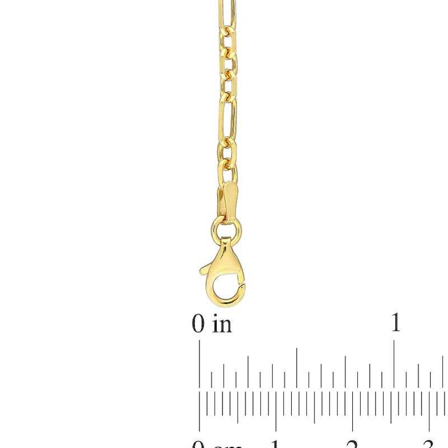 Bracelets Zales | Ladies' 3.0Mm Figaro Chain Bracelet In Sterling Silver With Gold-Tone Flash Plate - 7.5"