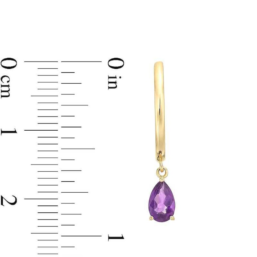 Earrings Zales | Pear-Shaped Amethyst Drop Earrings In 10K Gold