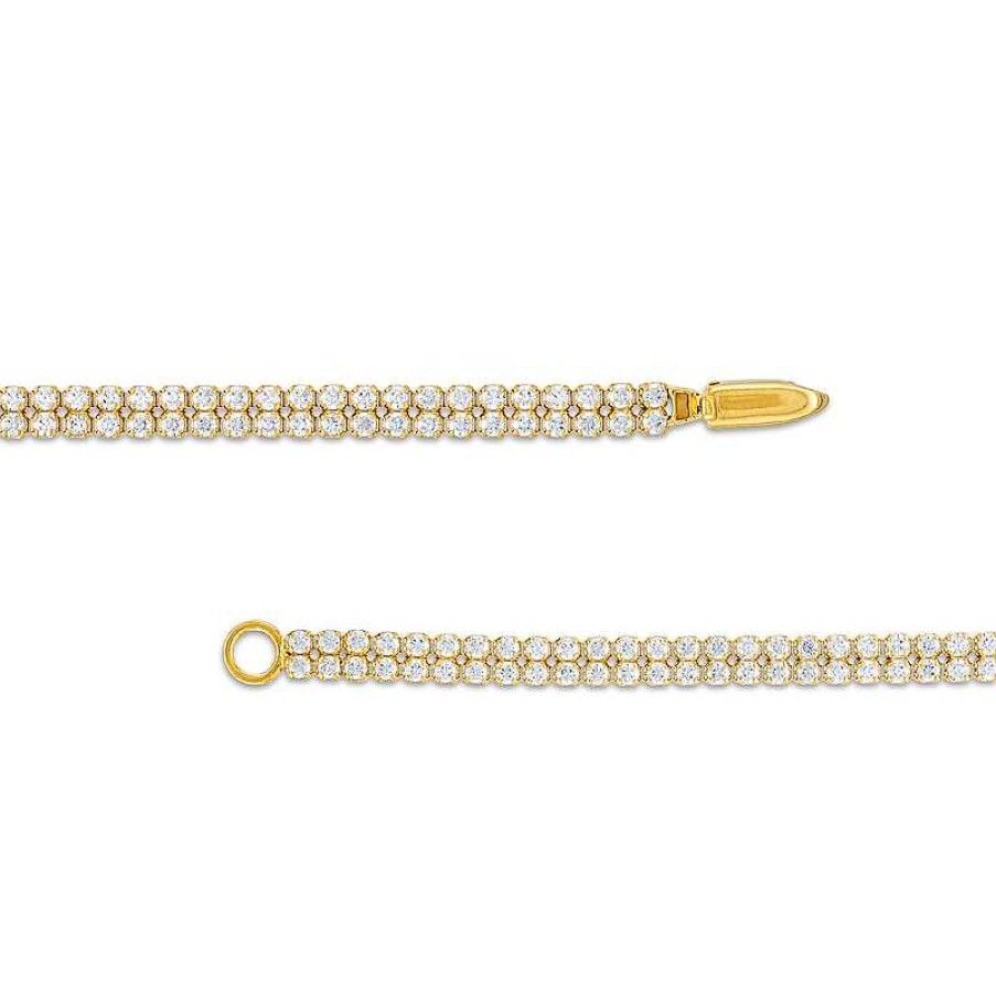 Bracelets Zales | 2 Ct. T.W. Certified Lab-Created Diamond Double Row Tennis Bracelet In 14K Gold (F/Si2)