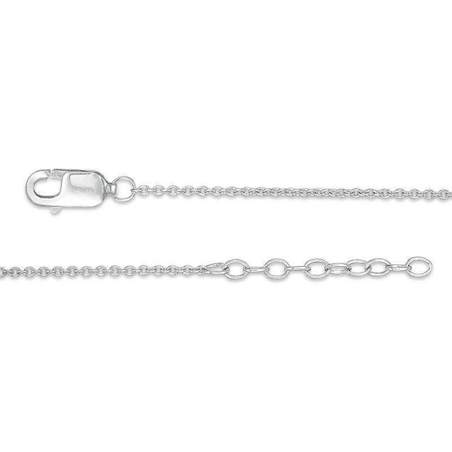 Bracelets Zales | 1/20 Ct. T.W. Diamond Sideways Heart-Top Key Anklet In Sterling Silver - 10"