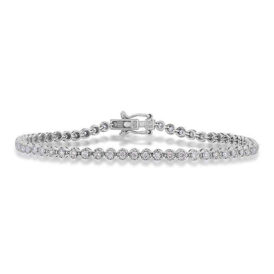 Bracelets Zales | 1 Ct. T.W. Diamond Tennis Bracelet In 10K White Gold