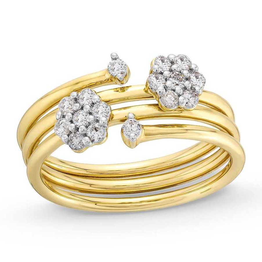 Rings Zales | 1/3 Ct. T.W. Diamond Coil Ring In 10K Gold