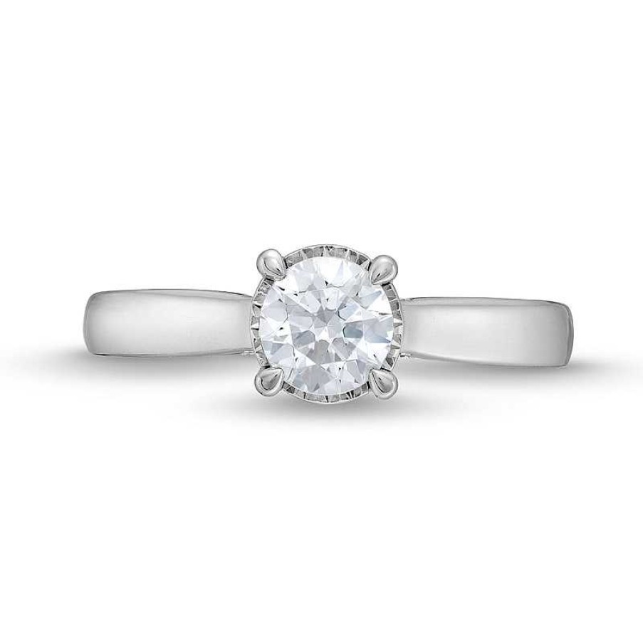 Rings Zales | 1 Ct. T.W. Diamond Edge Engagement Ring In 14K White Gold (I/I2)