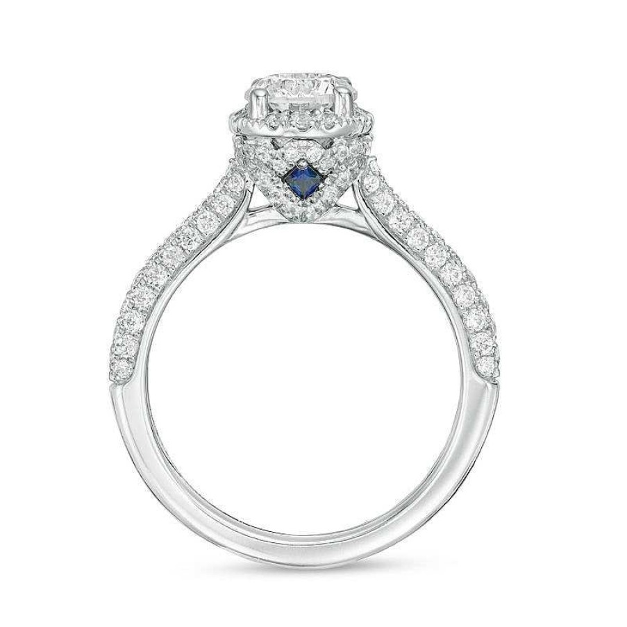 Rings Zales | Vera Wang Love Collection 1-5/8 Ct. T.W. Certified Diamond Frame Engagement Ring In 14K White Gold (I/Si2)