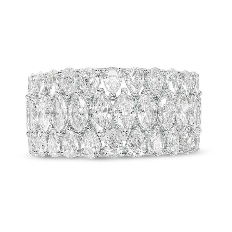 Rings Zales | Vera Wang Love Collection 3 Ct. T.W. Certified Diamond Multi-Row Band In 14K White Gold (I/Si2)