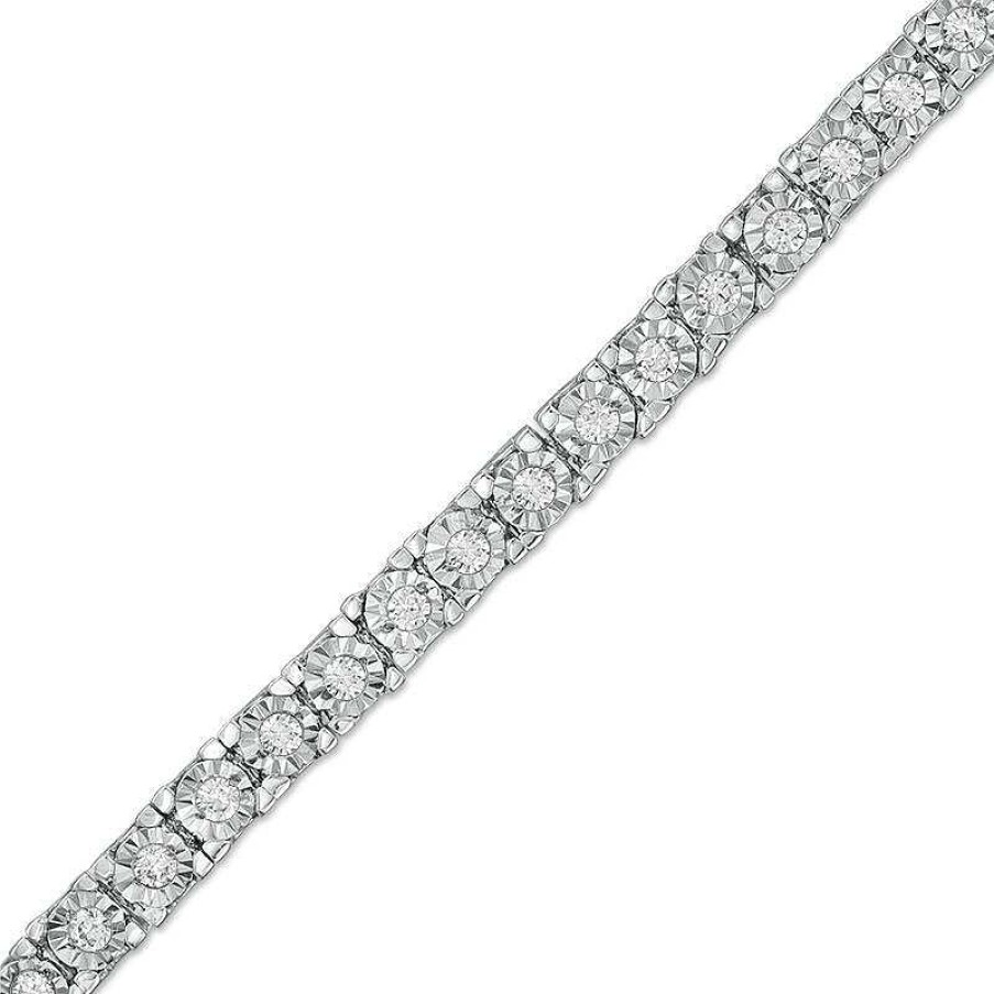 Bracelets Zales | 1 Ct. T.W. Diamond Tennis Bracelet In Sterling Silver