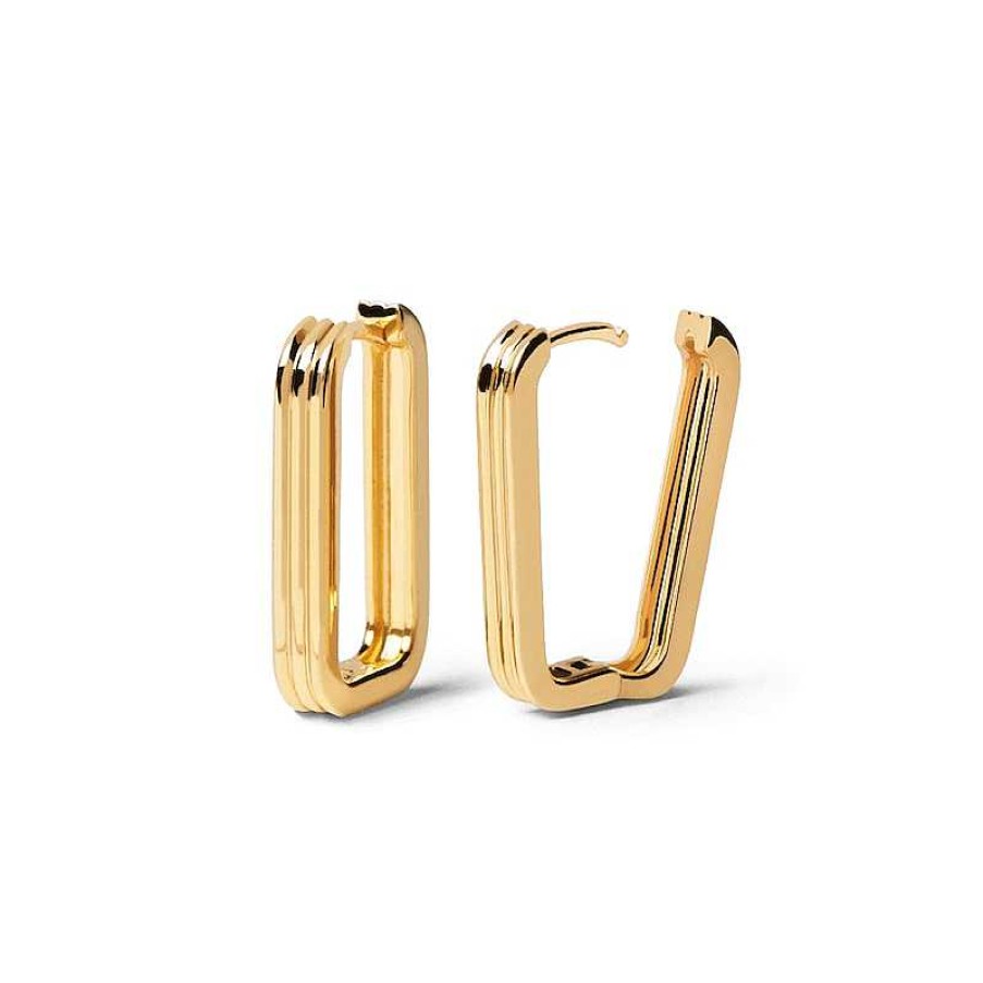 Earrings Zales | Pdpaola™ At Zales Ribbed Hoop Earrings In Sterling Silver With 18K Gold Plate