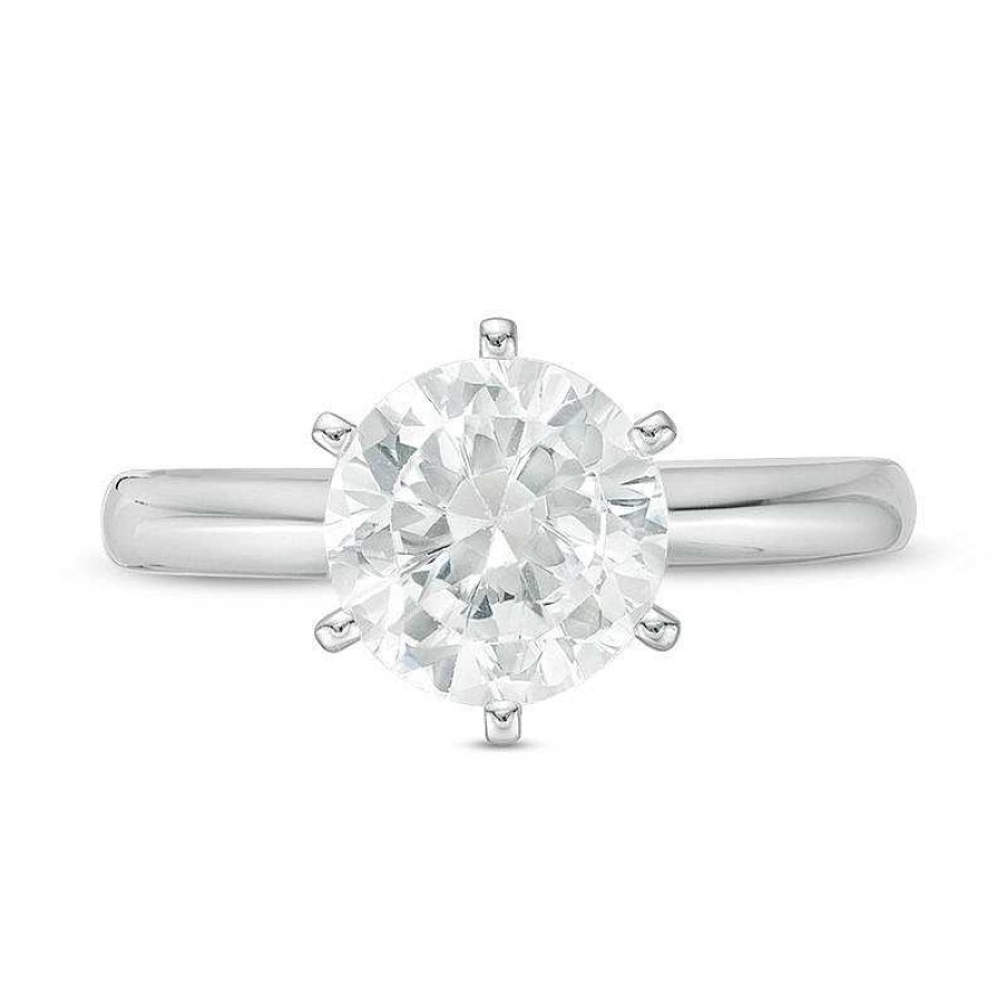 Rings Zales | 1-1/2 Ct. Certified Diamond Solitaire Engagement Ring In 14K White Gold (I/I2)