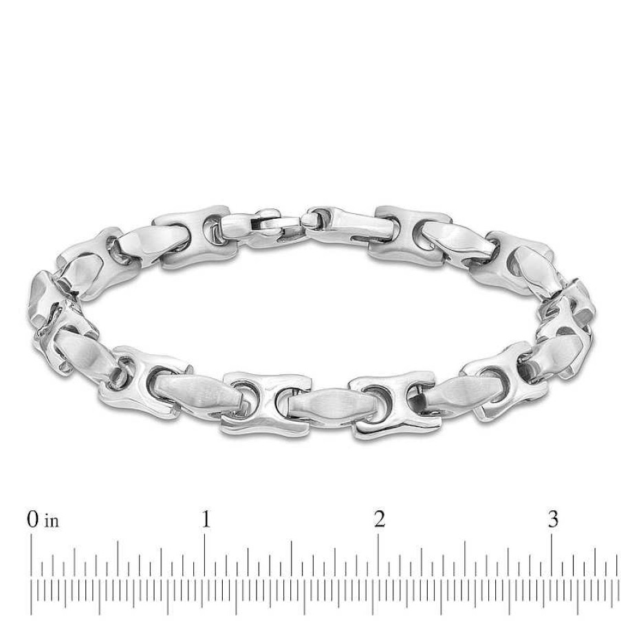 Bracelets Zales | Men'S Fancy Link Bracelet In Stainless Steel - 9.0"