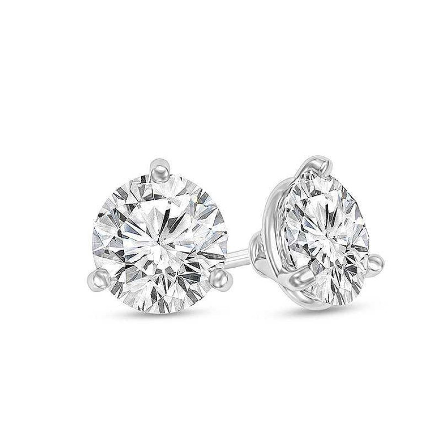 Earrings Zales | 1/2 Ct. T.W. Certified Diamond Solitaire Stud Earrings In 14K White Gold (I/Vs2)