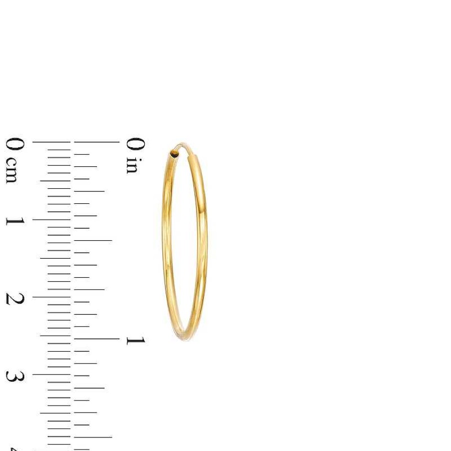 Earrings Zales | 28.0Mm Hollow Endless Hoop Earrings In 14K Gold