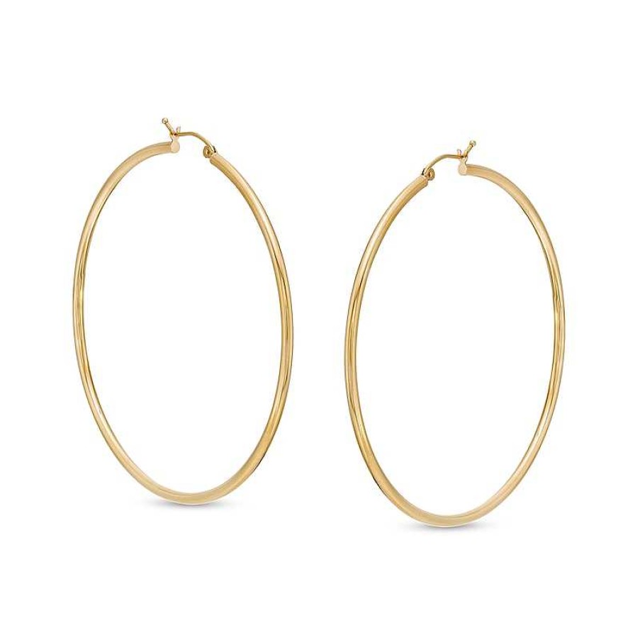 Earrings Zales | 60.0Mm Tube Hoop Earrings In 14K Gold