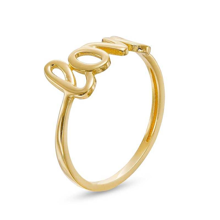 Rings Zales | Cursive "Love" Stackable Ring In 10K Gold