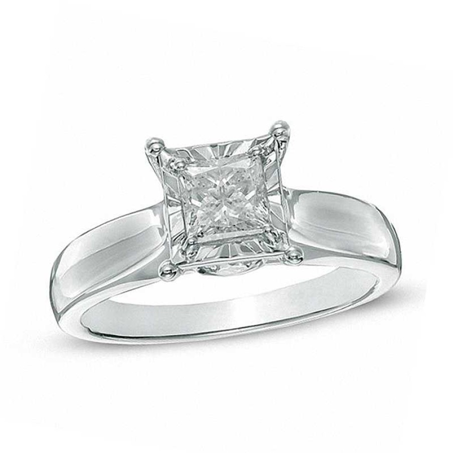 Rings Zales | 1 Ct. T.W. Princess-Cut Diamond Engagement Ring In 14K White Gold (J/I3)