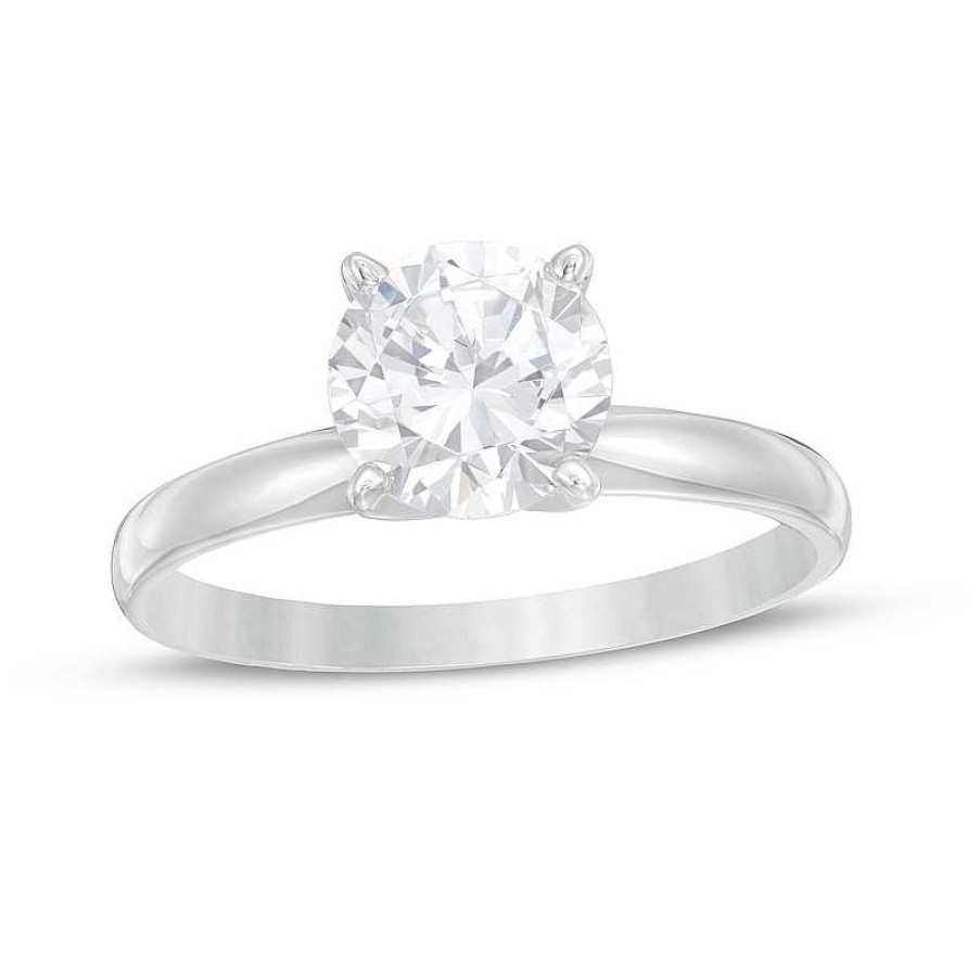 Rings Zales | 1-1/2 Ct. T.W. Certified Diamond Solitaire Engagement Ring In 14K White Gold (I/I2)