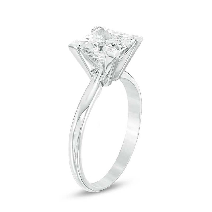 Rings Zales | 2 Ct. Certified Princess-Cut Diamond Solitaire Engagement Ring In 14K White Gold (I/I1)