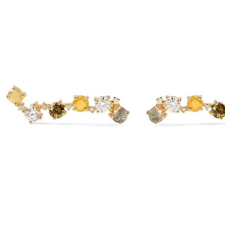 Earrings Zales | Pdpaola™ At Zales Labradorite And Cubic Zirconia Crawler Earrings In Sterling Silver With 18K Gold Plate