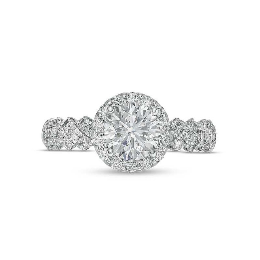 Rings Zales | True Lab-Created Diamonds By Vera Wang Love 1-3/4 Ct. T.W. Frame Engagement Ring In 14K White Gold (F/Vs2)