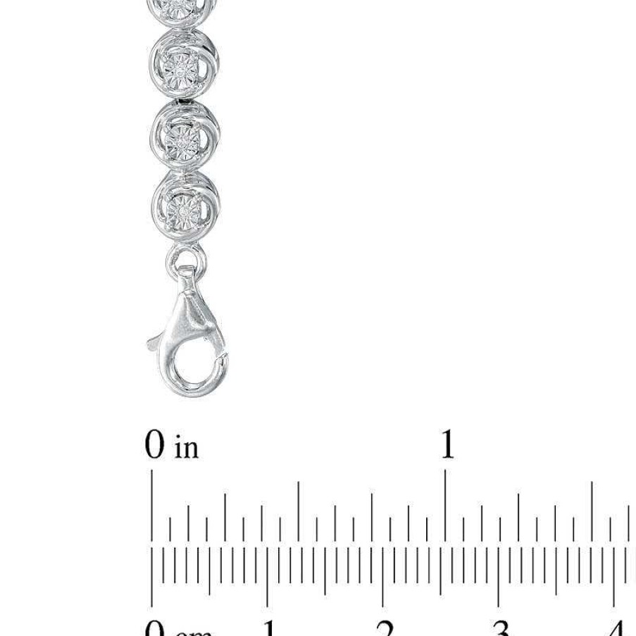 Bracelets Zales | Diamond Accent Tennis Bracelet In Sterling Silver - 7.5"