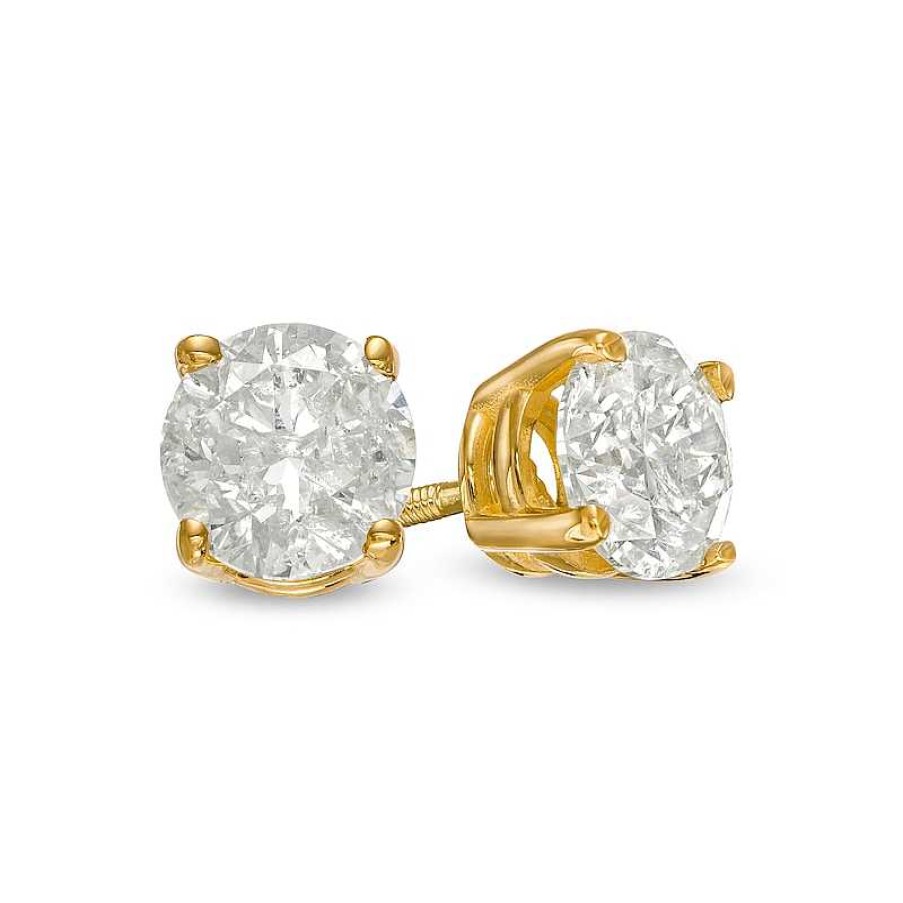 Earrings Zales | 1 Ct. T.W. Diamond Solitaire Stud Earrings In 10K Gold (I/I3)