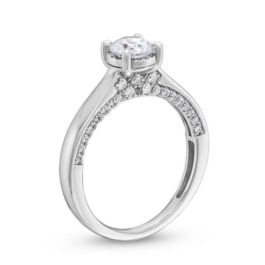 Rings Zales | 1 Ct. T.W. Diamond Edge Engagement Ring In 14K White Gold (I/I2)