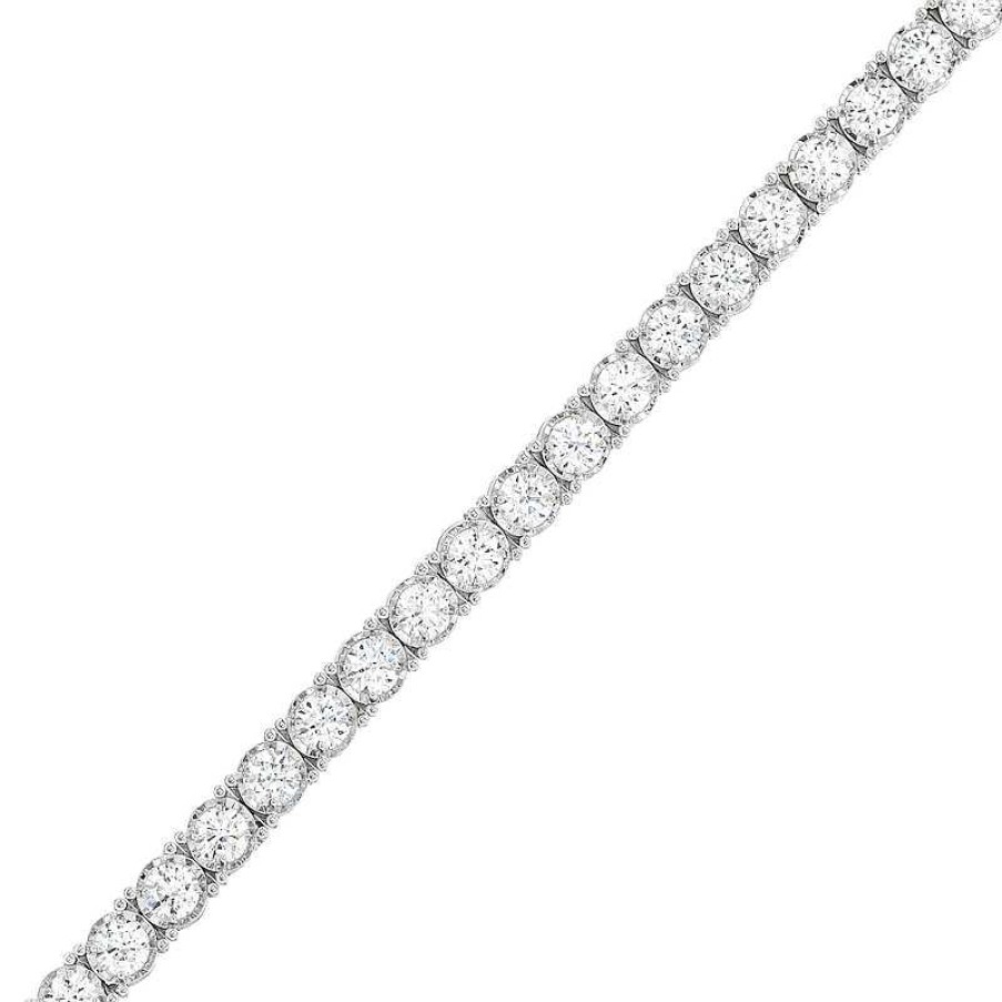 Bracelets Zales | 5 Ct. T.W. Certified Lab-Created Diamond Tennis Bracelet In 14K White Gold (F/Si2) - 7.25"