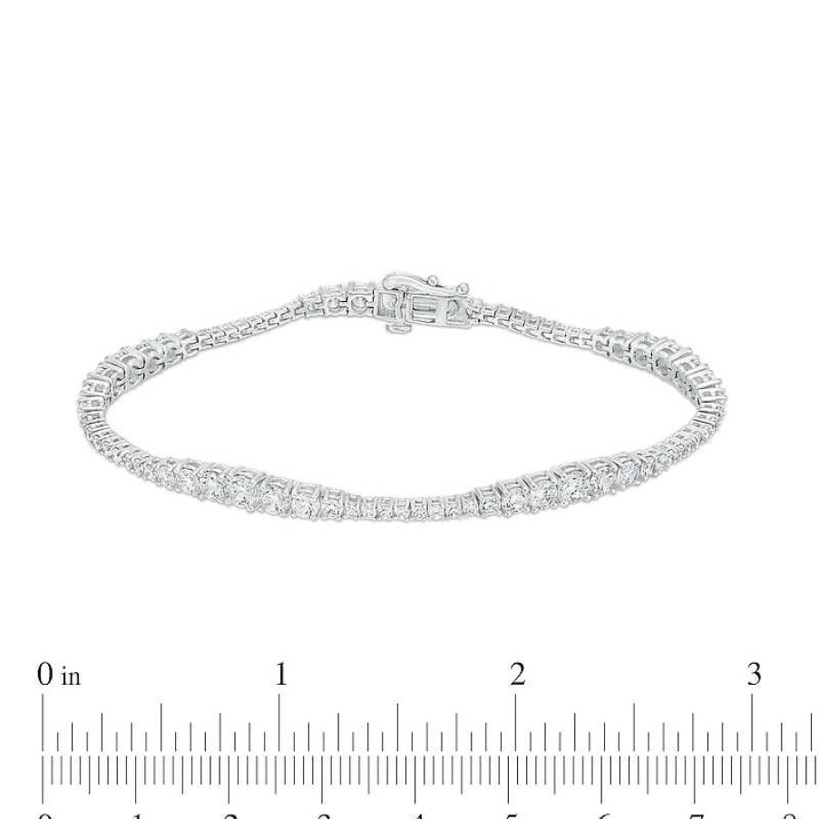 Bracelets Zales | 5 Ct. T.W. Journey Certified Lab-Created Diamond Tennis Bracelet In 14K White Gold (F/Si2) - 7.25"