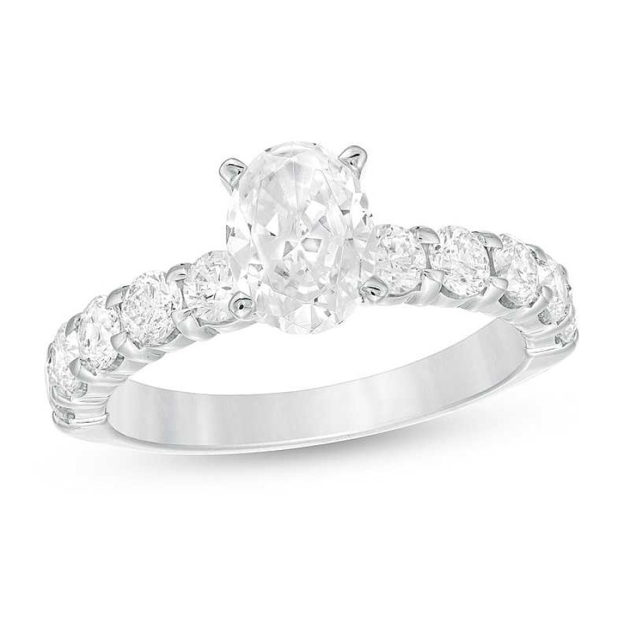 Rings Zales | 2 Ct. T.W. Oval Diamond Engagement Ring In 14K White Gold