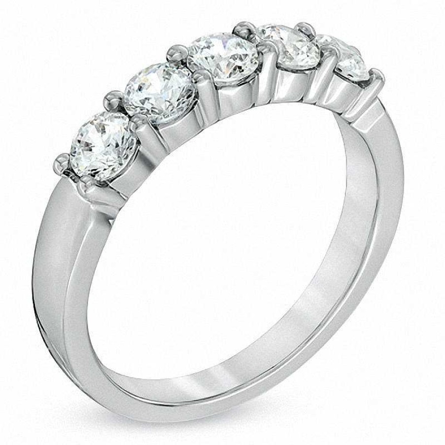 Rings Zales | Celebration Ideal 1 Ct. T.W. Diamond Five Stone Band In 14K White Gold (I/I1)