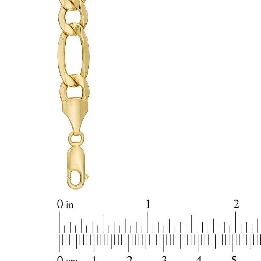 Bracelets Zales | Men'S 9.9Mm Light Figaro Chain Bracelet In 10K Gold - 9.0"