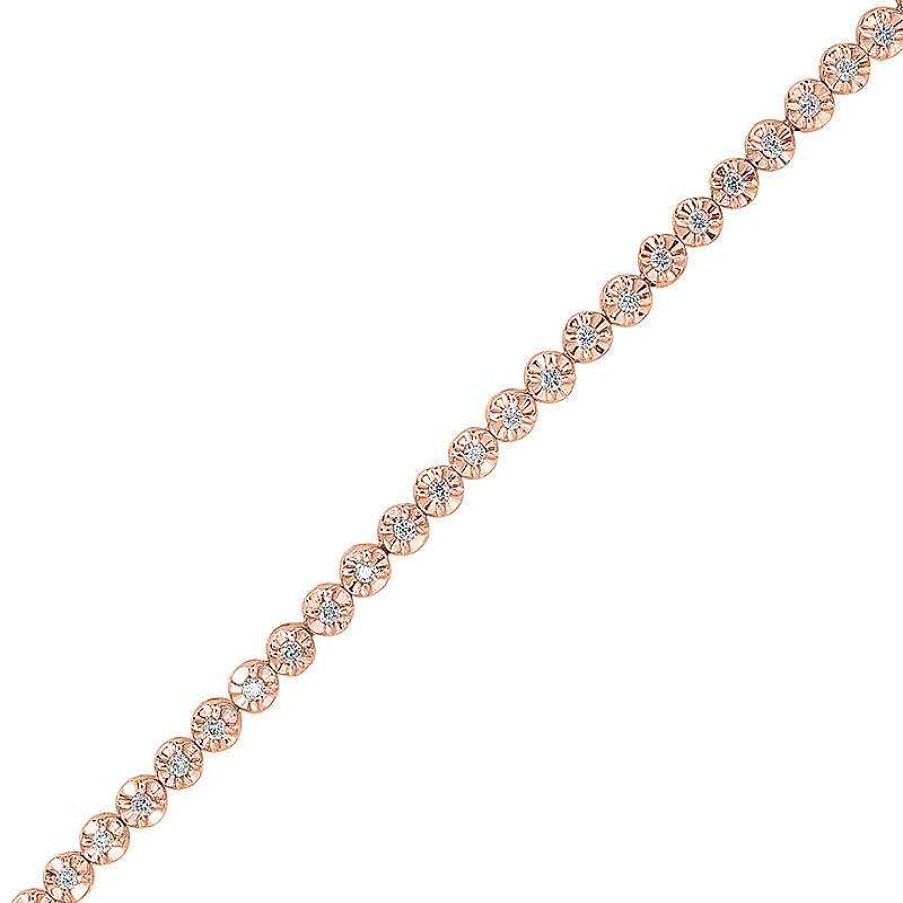 Bracelets Zales | 1/2 Ct. T.W. Diamond Tennis Bracelet In 10K Rose Gold