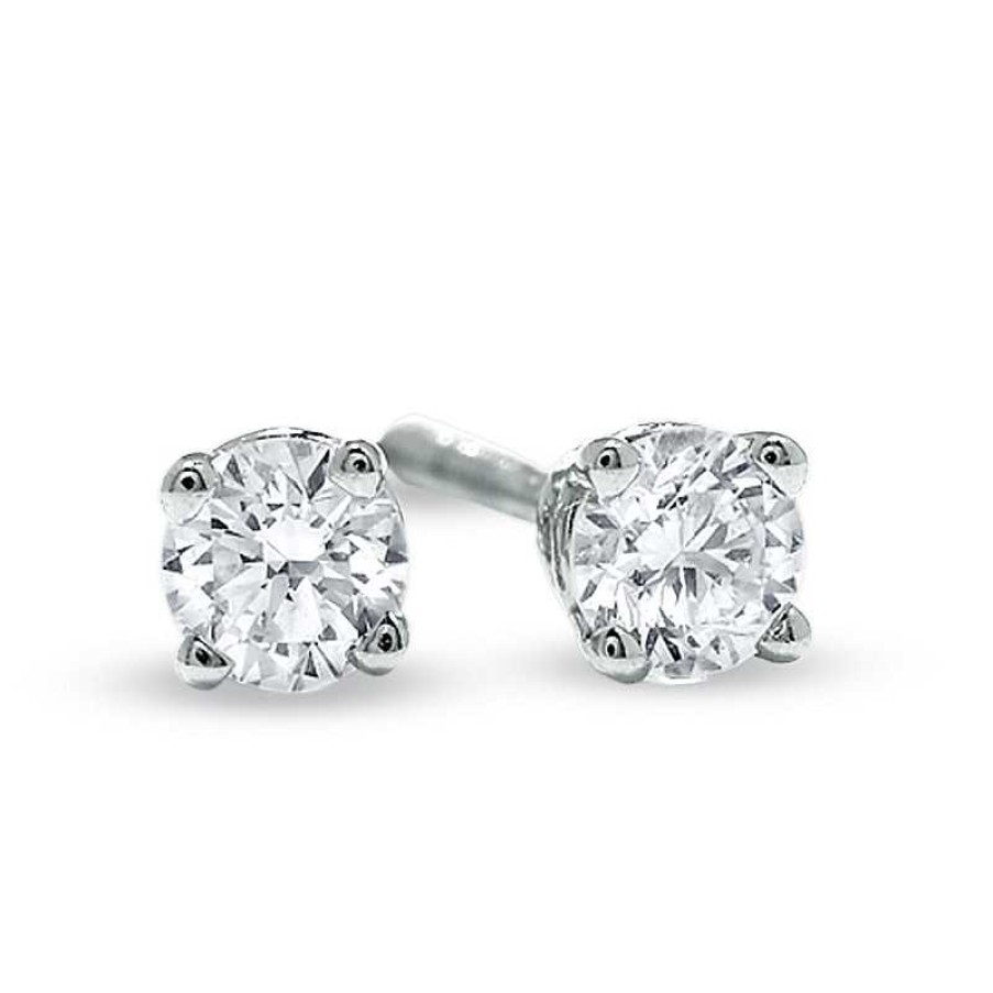 Earrings Zales | 1/4 Ct. T.W. Diamond Solitaire Stud Earrings In 14K White Gold (I/I1)