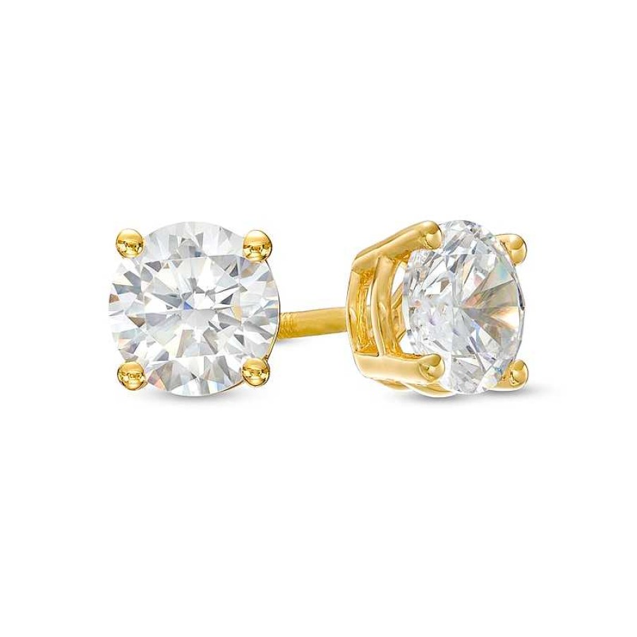 Earrings Zales | 1-1/4 Ct. T.W. Certified Lab-Created Diamond Solitaire Stud Earrings In 14K Gold (I/Si2)