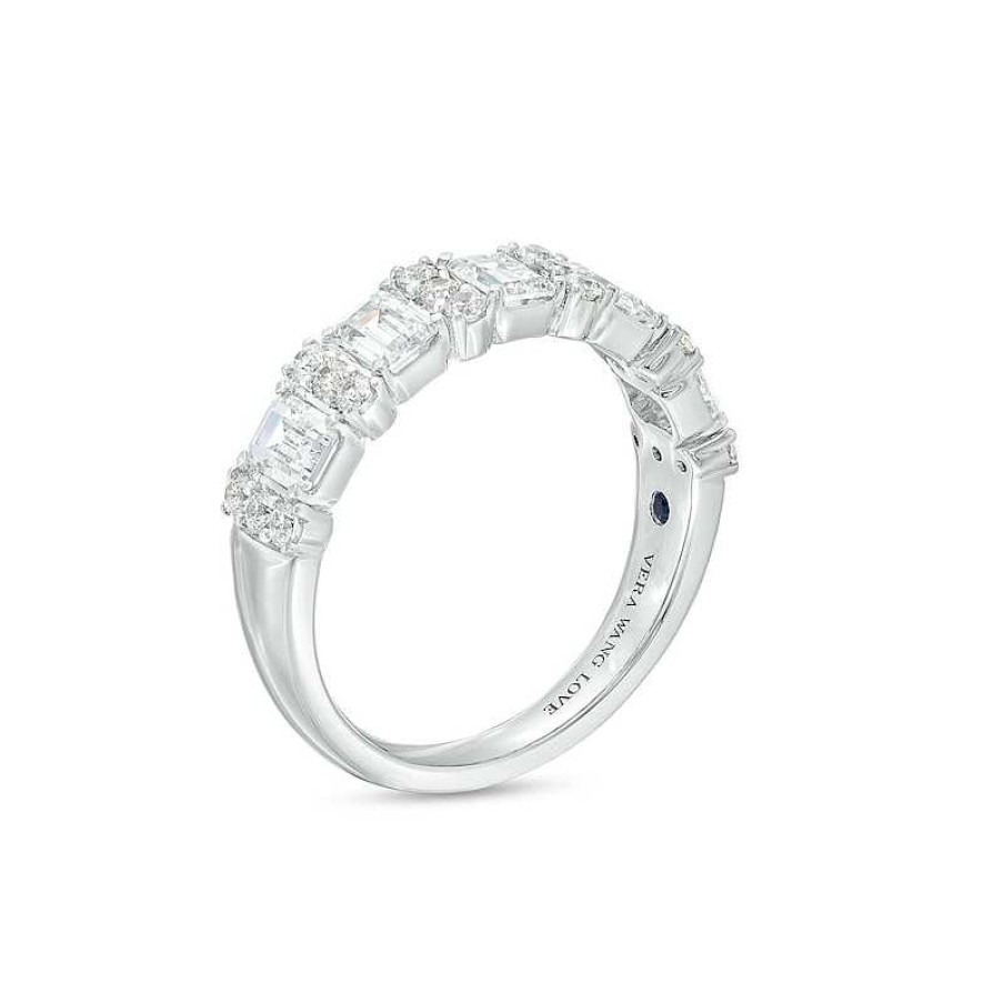 Rings Zales | True Lab-Created Diamonds By Vera Wang Love 1-1/2 Ct. T.W. Alternating Anniversary Band In 14K White Gold (F/Vs2)