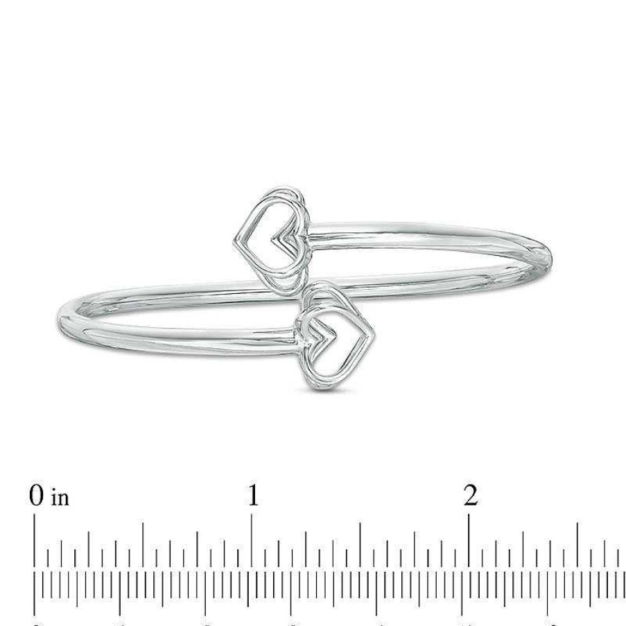 Bracelets Zales | The Kindred Heart From Vera Wang Love Collection Mini Bangle In Sterling Silver - 7.5"