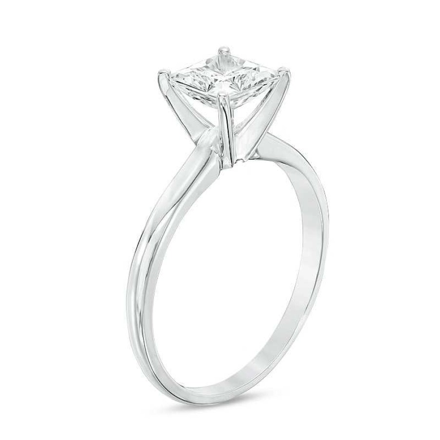 Rings Zales | 1 Ct. Certified Princess-Cut Diamond Solitaire Engagement Ring In 14K White Gold (I/I2)