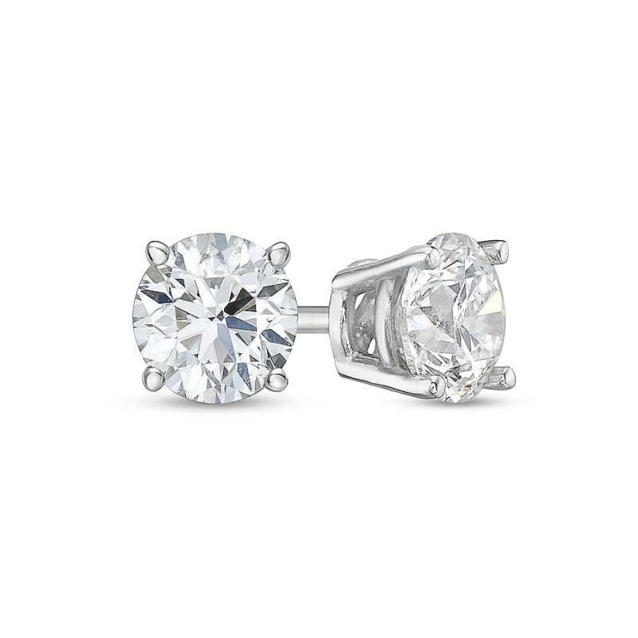 Earrings Zales | 3/8 Ct. T.W. Diamond Solitaire Stud Earrings In 14K White Gold (J/I1)