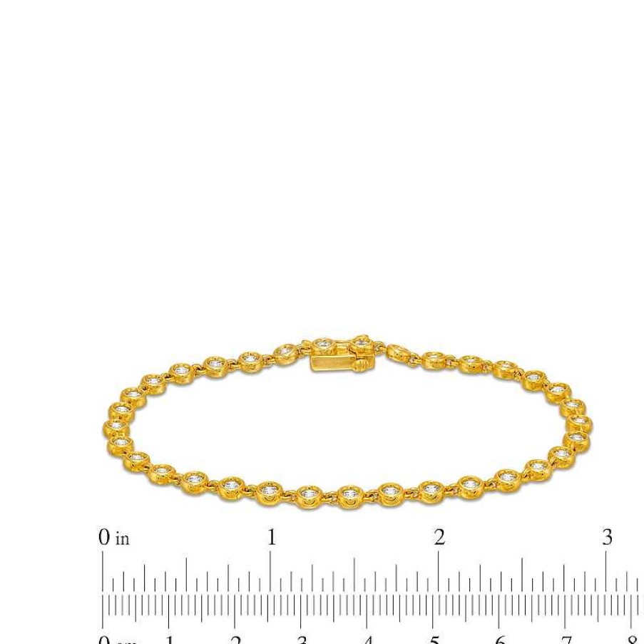 Bracelets Zales | 1-1/3 Ct. T.W. Certified Lab-Created Diamond Spaced Line Bracelet In 10K Gold (I/I1)