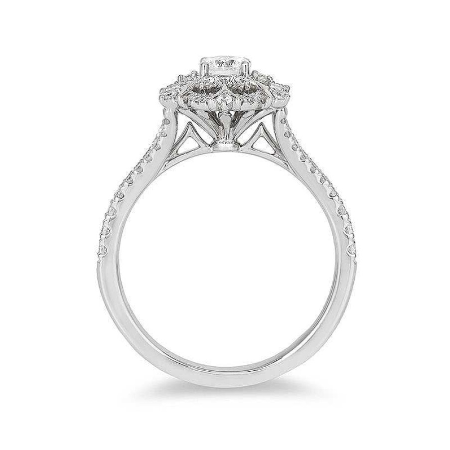 Rings Zales | Enchanted Disney Elsa 5/8 Ct. T.W. Diamond Snowflake Engagement Ring In 14K White Gold