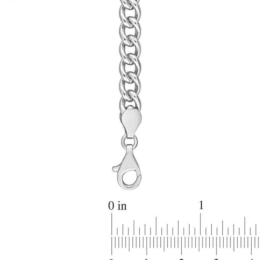 Bracelets Zales | 6.5Mm Curb Chain Anklet In Sterling Silver - 9"