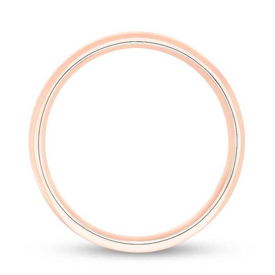 Rings Zales | Men'S 6.0Mm Engravable Low Dome Comfort-Fit Wedding Band In 14K Rose Gold (1 Line)