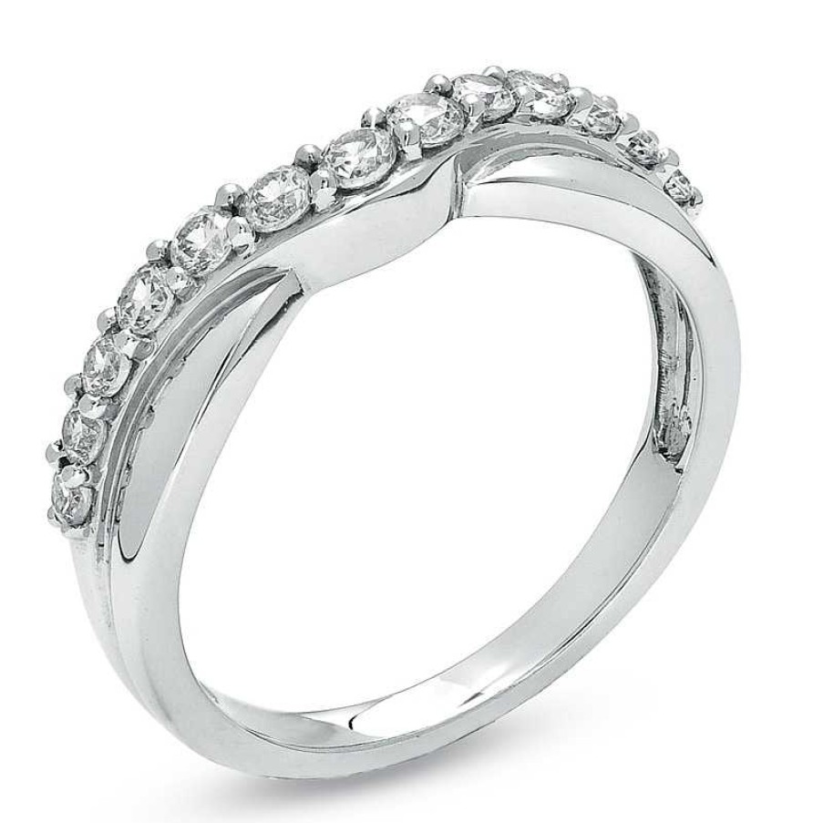 Rings Zales | 1/2 Ct. T.W. Diamond Twist Contour Band In 14K White Gold