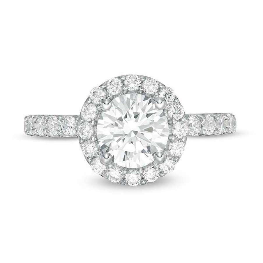 Rings Zales | 2-1/4 Ct. T.W. Certified Lab-Created Diamond Frame Engagement Ring In 14K White Gold (F/Vs2)