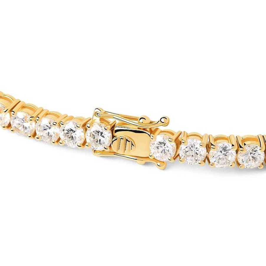 Bracelets Zales | Pdpaola™ At Zales Cubic Zirconia Graduating Tennis Bracelet In Sterling Silver With 18K Gold Plate